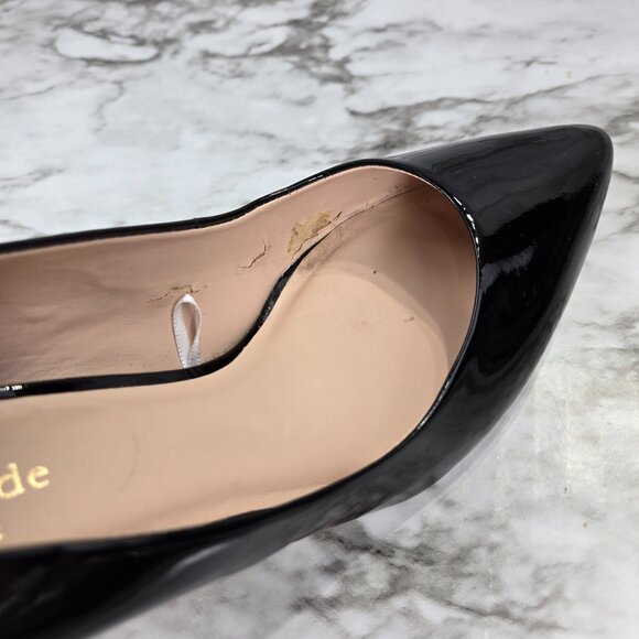 Kate Spade Vida Black Patent Leather Pointed Toe Stiletto Heels - Picture 10 of 10